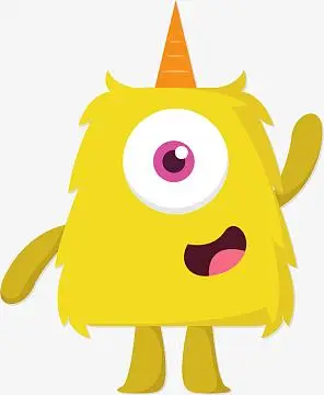 卡通创意游戏人物圆脸怪兽装饰设