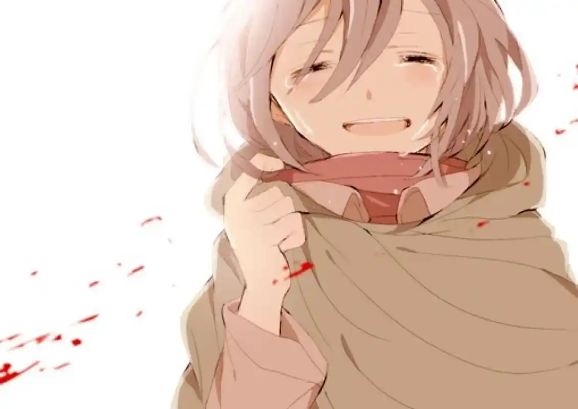 动漫 女孩 笑着哭了