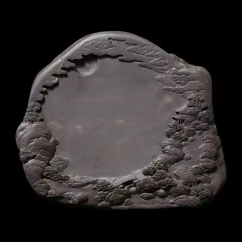 【孤品】国家非遗 工艺美术大师 梁焕明端砚《湖光水色砚》麻子坑肇庆