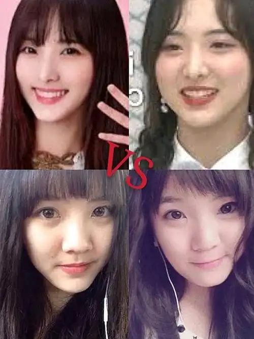 以前的nene脸也是肉肉的,眼睛比较大,双眼皮很明显,眼尾处有些微微的