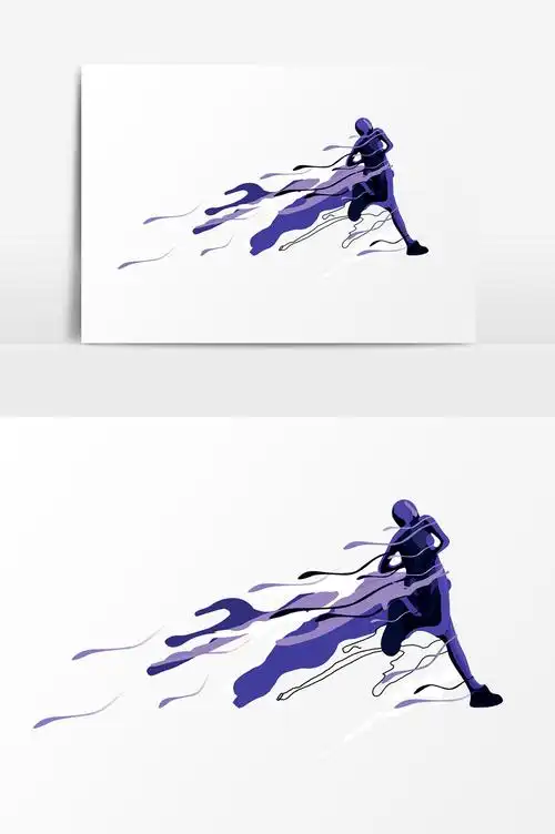 动感拖影跑步的人物psd素材