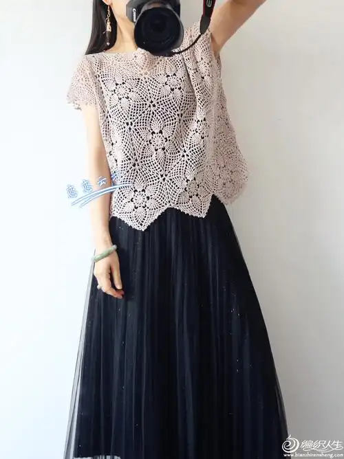 女士钩针拼花衣