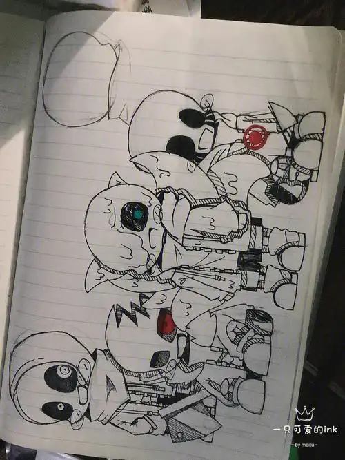 不一样所以水印不一样,不是盗图哈 p1 以前画的邪骨团到现在还没画完