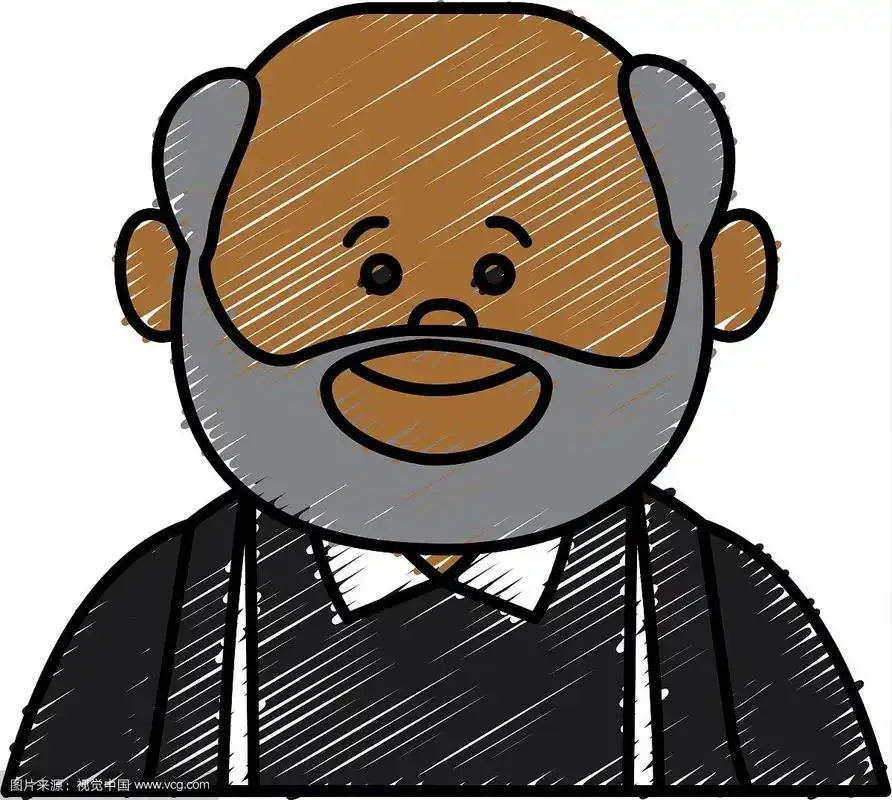 卡通可爱的爷爷