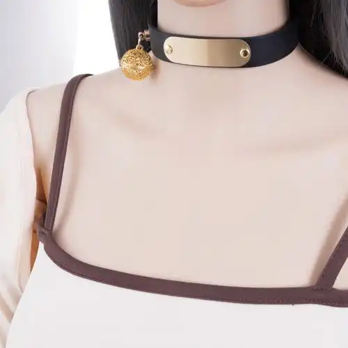 项圈sm刻字 定制蒖皮人用人戴牵引狗牌女手工外出颈环女 粉蓝色(蓝边)