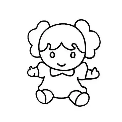画女孩人物简笔画素材怎么画小女孩跪坐的简笔画画法儿童人物简笔画小