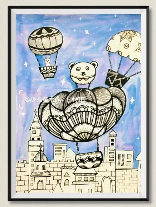 少儿美术  #创意美术课件ppt  #创意儿童画  #儿童画  #热气球