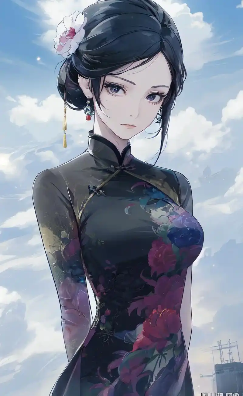 国风旗袍.#二次元美图 #ai二次元 #御姐 #ai绘画 同 - 抖音