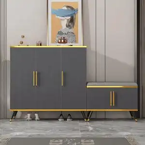 进门口可坐式入门换鞋凳 入户家用实木鞋柜 新款现代简易坐凳一体