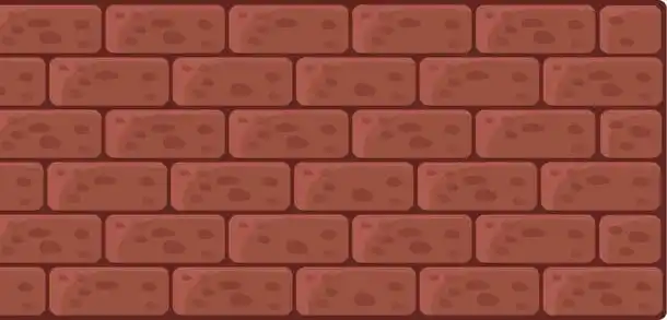 矢量图砖头垒的墙卡通图