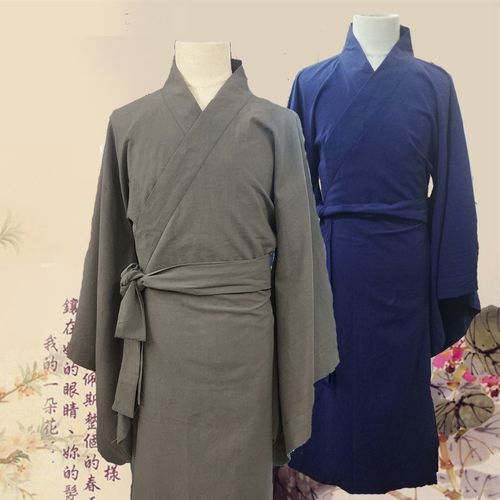 粗布棉麻演出服装古装汉服男战国秦汉三国晋文人诗人大臣谋士长袍