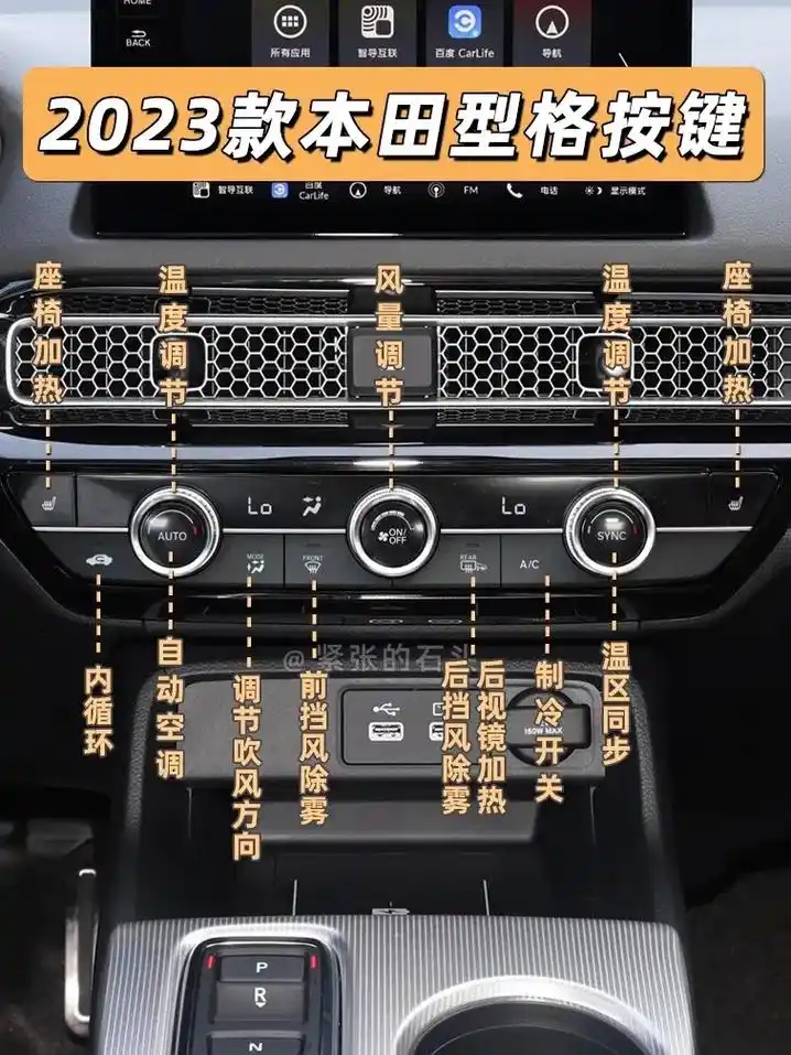 2023款本田型格按键说明图解来啦!图片中的车型是广汽本田  - 抖音