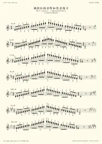 小调双音音阶练习(三度的大调音阶)】- 格里戈良小提琴音阶与琵音