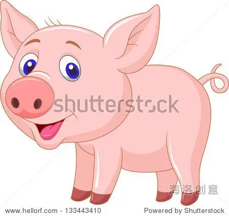 cute baby pig cartoon