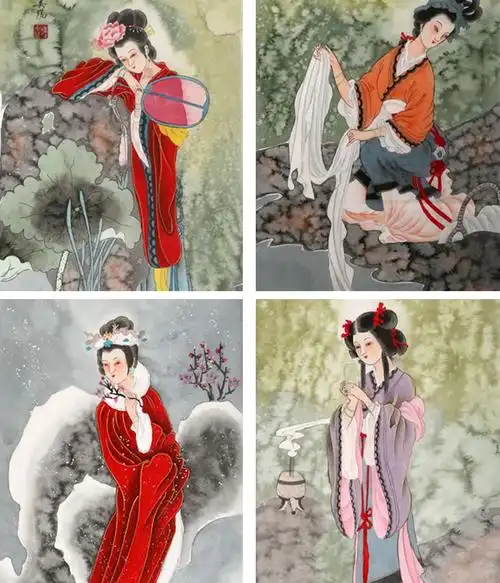 工笔四大美女 - 花鸟画 - 99字画网