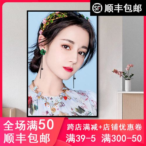 中国演员艺人 迪丽热巴 明星人物周边diy数字油画手绘填色油彩画