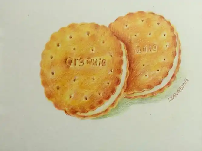 彩铅画奶油夹心饼干