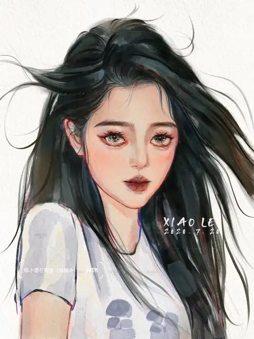 复古水彩欧阳娜娜复古头像酷辣风