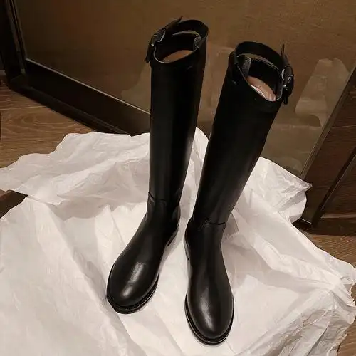 王小现货control-ann骑士新款长筒靴女真皮中高筒靴女时装靴