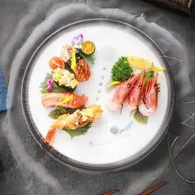 干冰创意餐具意境菜异形高档餐厅刺身盘子海鲜摆盘寿司烟雾干冰盘