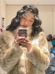 rouje paris 易梦玲同款秋冬环保皮草女立领狐狸毛_找