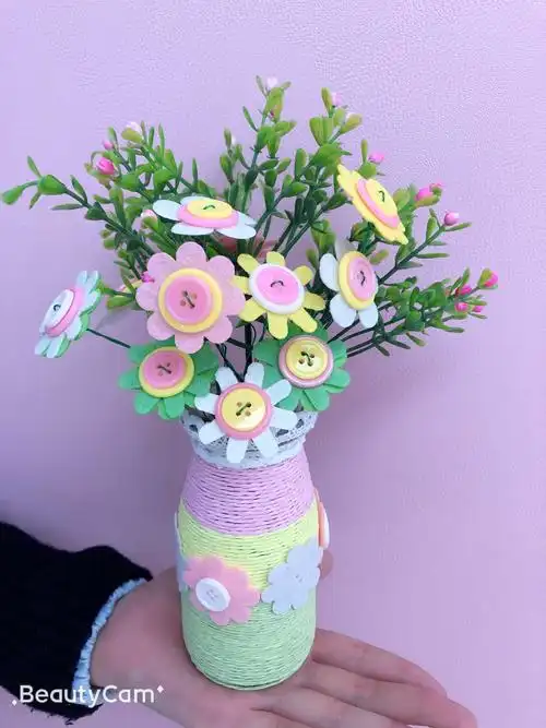 diy手工胎教——《纽扣花束》