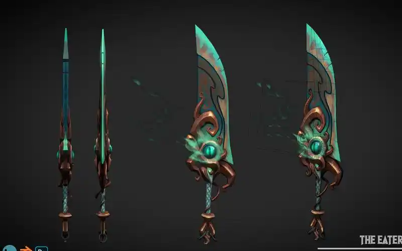 【3dmax零基础建模】3d游戏道具建模,3dmax屠龙宝刀模型制作_哔哩哔哩