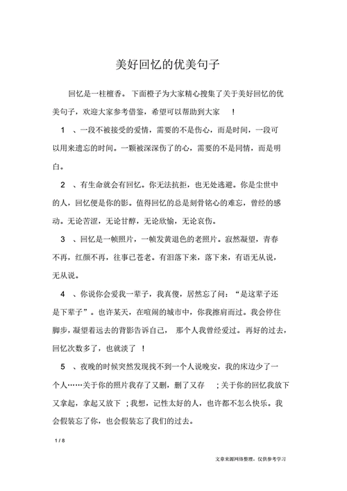 美好回忆的优美句子经典语句pdf8页