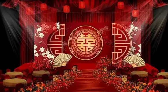 中式婚礼背景图片3937x5118psd模版下载