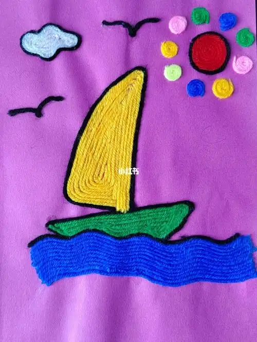 毛线粘贴画