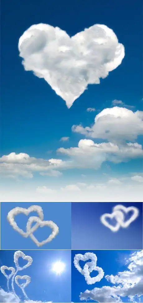 心形云朵素材-图片-视觉中国下吧