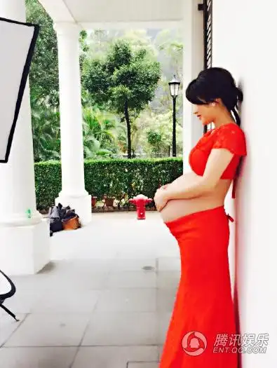 昨日(6月29日),阔太李念在微博中晒出怀二胎时拍摄的写真.