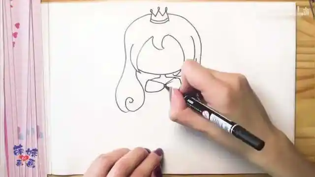 画公画公主的简笔画视频