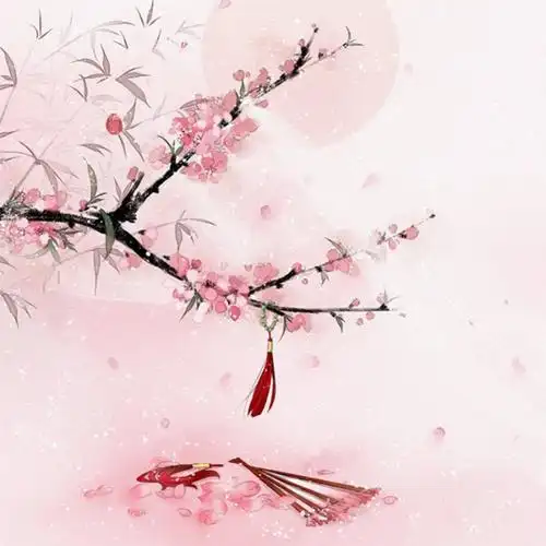 古风粉色桃花头像图片