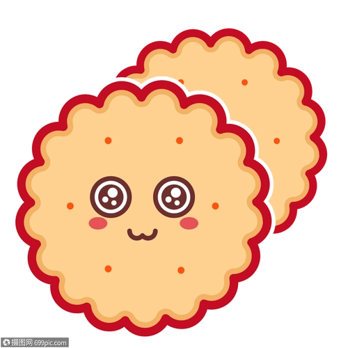 矢量卡通圆形饼干
