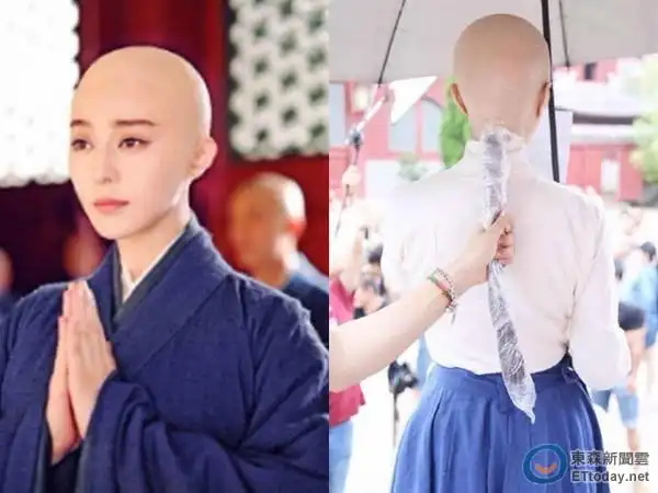 让不少观众好奇这颗头的制作过程,而范冰冰工作室21日曝光她光头造型