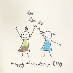 快乐友谊日背景的棕色背景的朋友插图