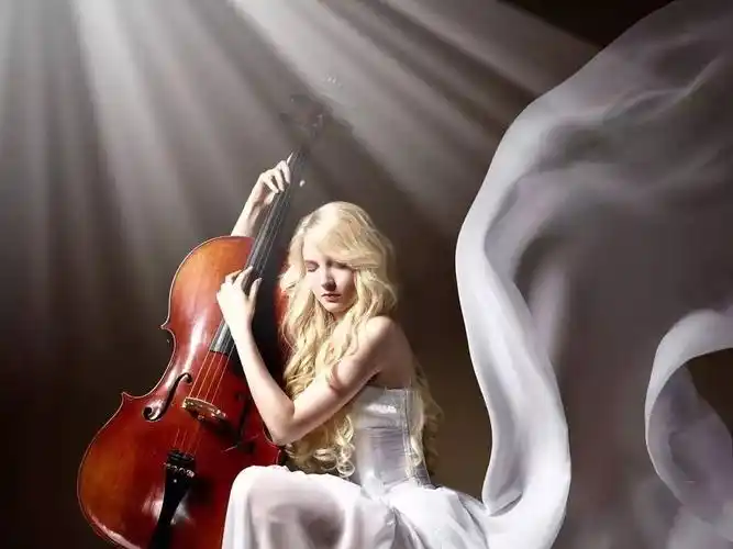 美女三把大提琴演绎安魂曲色彩中透出忧郁和淡淡的哀伤