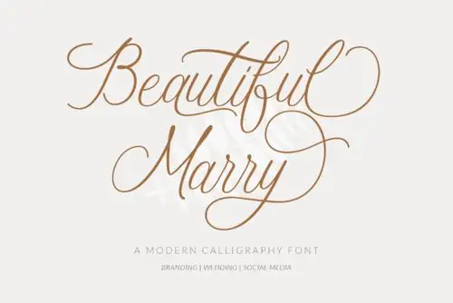beautiful marry-飘逸连笔婚礼-英文手写体-英文字体下载
