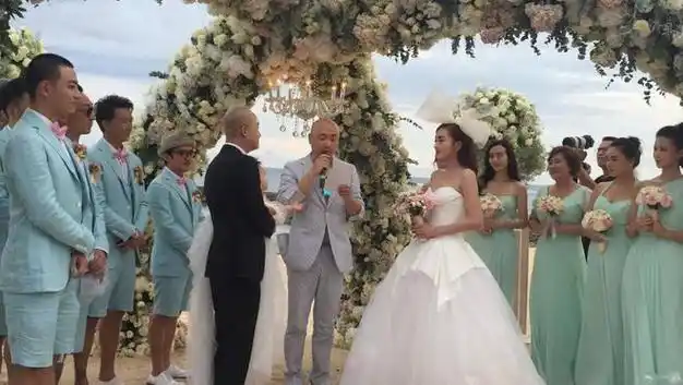 伴郎为韩庚,杜海涛,王祖蓝,李璨琛,曾一竣;伴娘为柳岩,张歆艺,王鸥