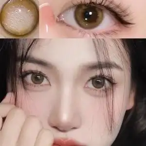 李圣经同款棕色美瞳半年抛亚裔混血大直径官网正品隐形眼镜月抛pw