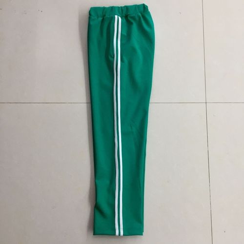 校服春秋中小学裤子绿色二道道白杠班棉质舒适校服