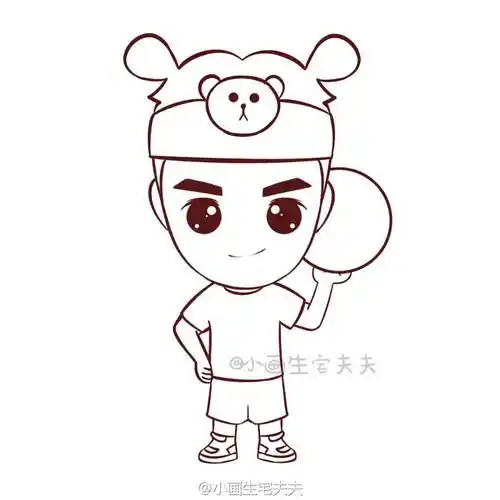 q版明星简笔画蒋颈夫