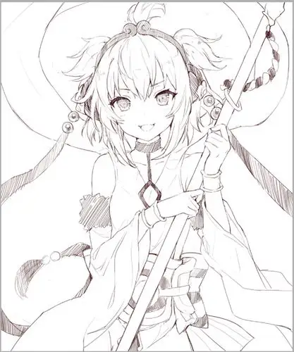 人物黑白动漫素材插画绘画线稿手绘女生男生长发短发转载二次元美少女