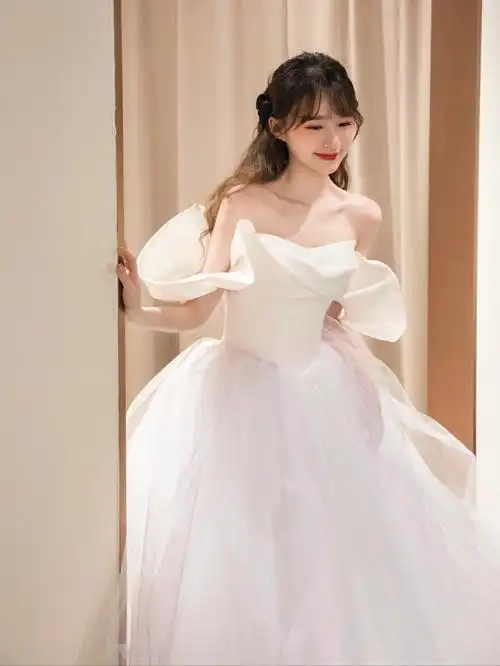 冒着仙气的粉色婚纱78少女心被唤醒