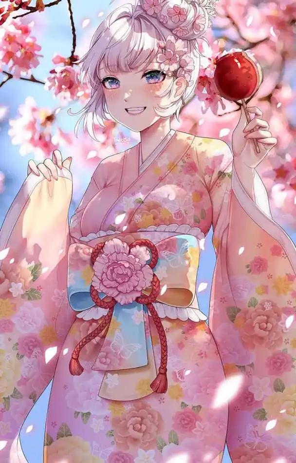 高清手机壁纸分享:极其唯美的日本和服动漫形象,二次元美女插画