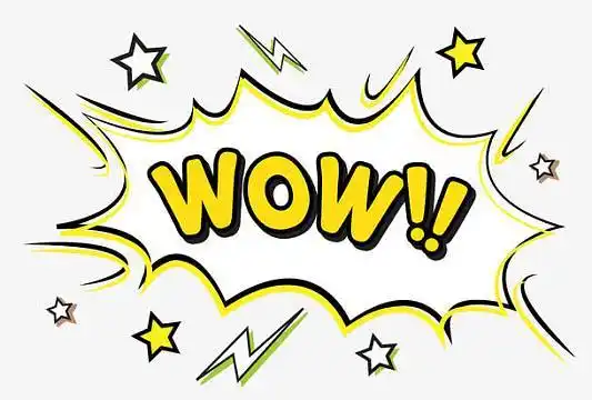卡通wow惊叹号装饰图案