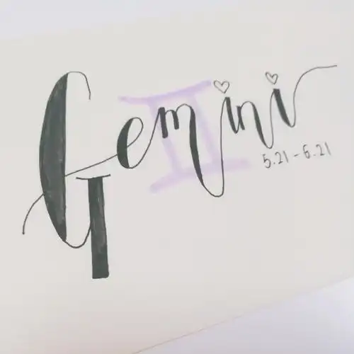 手帐字体十二星座英文手写