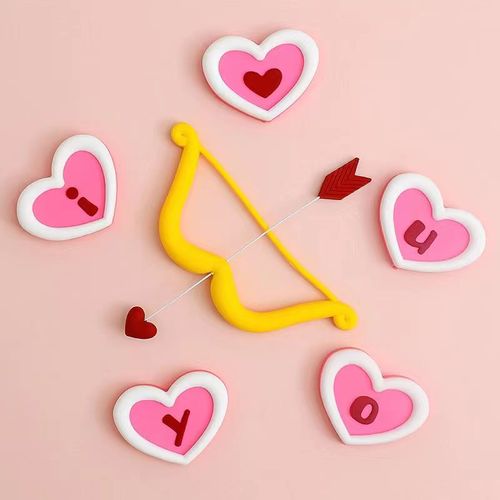网红爱心弓箭蛋糕装饰翻糖摆件魔术纸love情人节七夕快乐插件插牌