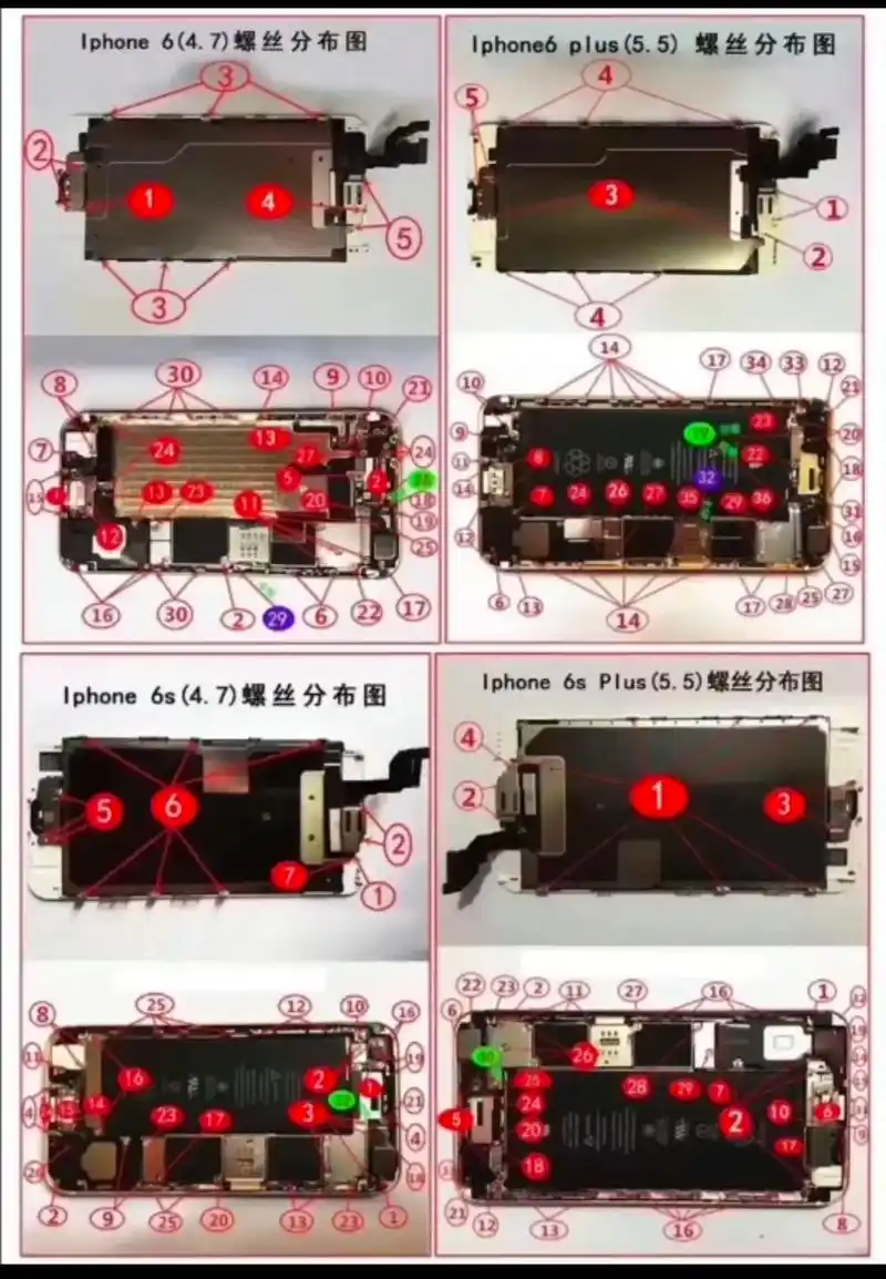 iphone6s plus(5.5)螺丝分布图 228 l - 抖音
